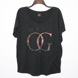 OBEY Gray OG Graphic Tee Size Large